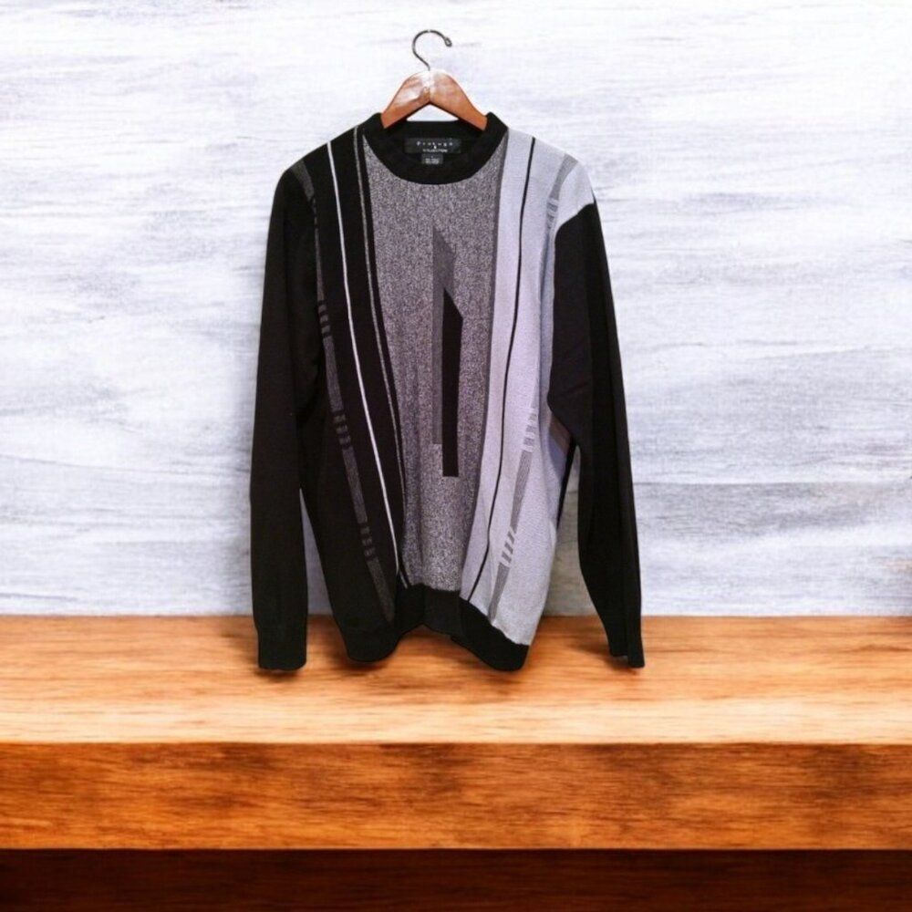 Vintage Protegé Collection Colorblock Acrylic Sweater L Grandpacore